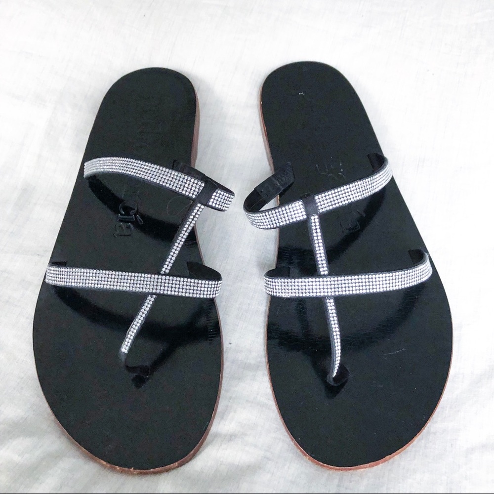 Pedro Garcia Black Swarvoski Crystal Sandals 38